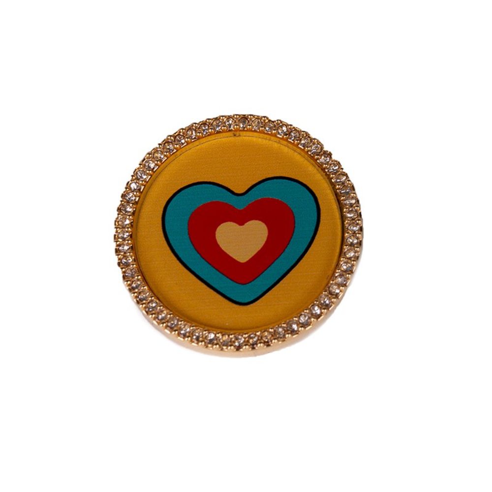 MARC BY MARC JACOBS YELLOW, AQUAMARINE & RED BROOCH | WOMENS